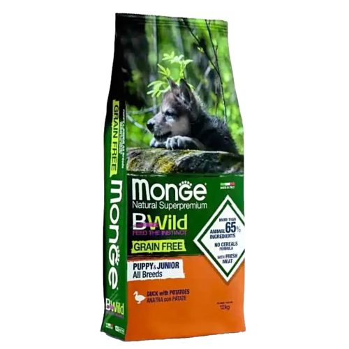 BWild Grain Free Puppy & Junior Duck & Potatoes Kacsa burgonyával 12kg