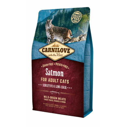 Carnilove Cat Adult Lazac – Sensitive és Hosszú szőrre 2kg