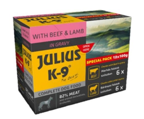 Julius K-9 Dog beef & lamb alutasakos 12x100g