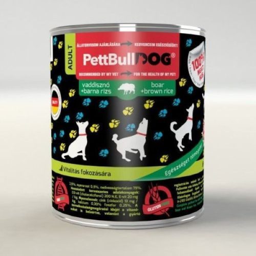 PettBulldog Adult vaddisznó barna rizzsel kutyaeledel 12x800g