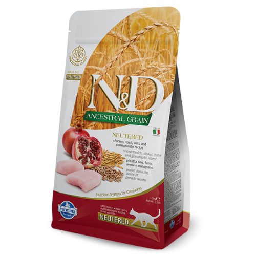 Farmina N & D Cat Ancestral Grain Adult ivartalanított, csirke 300g