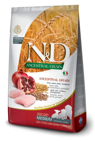 Farmina N & D Dog Low Grain Puppy medium csirke és gránátalma 800g