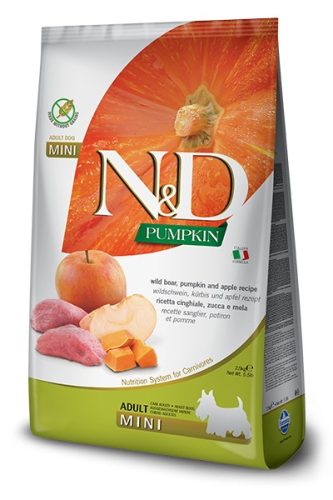 Farmina N & D Dog Grain Free Adult mini vaddisznó, alma és sütőtök 2,5kg