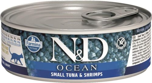 Farmina N & D Cat Ocean konzerv, garnélarák és tonhal 80g