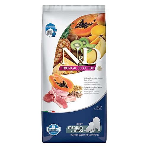 Tropical Selection Puppy Bárány Tönköly Búza Trópusi gyümölcs Medium/Maxi 10kg