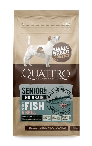 Quattro Small Breed Senior white fish&krill 7kg