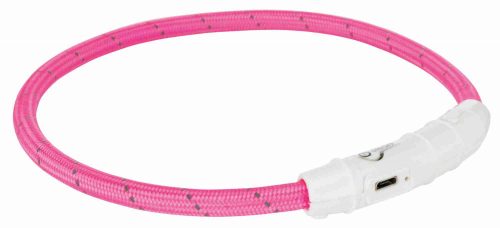 Trixie világító nyakpánt USB rózsaszín M-L