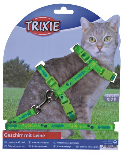 Trixie hám+póráz macska nylon halacskás 22-36cm/1 2m