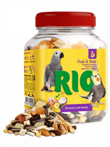 RIO Fruit & Nuts gyümölcs és diófélék keveréke papagájoknak 160g